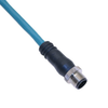 Ethernet, Cordset, 4 Pole, M12 D-Coded Male Straight, 10M, Teal, PUR -- MDE45P-4MP-10M - Image