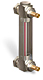 Steel Liquid Level Gage with Shut-Off, 4” Centerline, Back Mount 1/2