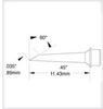 Metcal Smartheat Rework Cartridge SMTC-1175 - Hoof Tip - 0.45 in Tip Length - 0.89 in Tip Width - SMTC-1175 - R. S. Hughes Company, Inc.