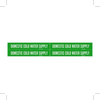 Brady B-946 White on Green Vinyl Self-Adhesive Pipe Marker - 1 1/8 in Height - 3/4 in Character Height - 7 in Length - Printed Msg = DOMESTIC COLD WATER SUPPLY - 7086-4 - 754476-90223 - R. S. Hughes Company, Inc.