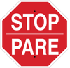 Brady B-401 Polystyrene Octagon Red Stop Signs, Traffic Control Signs & Banners Sign - 24 in Width x 24 in Height - Language English / Spanish - TEXT: STOP / PARE - 124574 - 754473-81019 - R. S. Hughes Company, Inc.