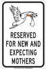 Brady B-401 High Impact Polystyrene Rectangle White Parking Restriction, Permission & Information Sign - 12 in Width x 18 in Height - TEXT: RESERVED FOR NEW AND EXPECTING MOTHERS - 129727 - 754473-78800 - R. S. Hughes Company, Inc.