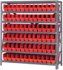 Open Shelving, 7Shelves, 72Bins, Red; Shelving Unit Type Quantum Storage - 44AC8744 - Newark, An Avnet Company