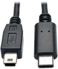 USB 2.0 Cable, USB 5-Pin Mini-B Male to USB Type-C (USB-C) Male, 6-ft. -- U040-006-MINI - Image