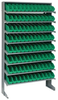 Sloped Rack, 8Shelves, 96Bins, Green; Shelving Unit Type Quantum Storage - 44AC6479 - Newark, An Avnet Company