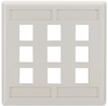 9-port Office White Double-Gang Keystone Wallplate - WPT486 - Black Box
