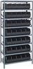 Open Shelving, 8Shelves, 35Bins, Black; Shelving Unit Type Quantum Storage - 44AC8858 - Newark, An Avnet Company