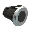 Point Coat Hook, Snap-in, Oval In-line Chrome Flange, Black Hook - MP-07-123-15-0 - Southco