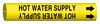 Brady Bradysnap-On B-915 Black on Yellow Plastic Snap-On Pipe Marker - 3/4 in Character Height - Printed Msg = HOT WATER SUPPLY with Right Arrow - 4082-B - 754476-41453 - R. S. Hughes Company, Inc.