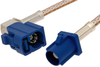 Blue FAKRA Plug to FAKRA Jack Right Angle Cable 24 Inch Length Using RG316 Coax - PE38757C-24 - Pasternack