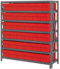 Open Shelving, 7Shelves, 36Bins, Red; Shelving Unit Type Quantum Storage - 44AC8788 - Newark, An Avnet Company