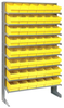 Sloped Rack, 8Shelves, 48Bins, Yellow; Shelving Unit Type Quantum Storage - 44AC6566 - Newark, An Avnet Company