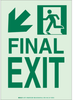 Brady Bradyglo B-523 Polyester Rectangle Gray Exit Sign - 10 in Width x 14 in Height - Glow in the Dark, Laminated - TEXT: FINAL EXIT - 81719 - 754473-81719 - R. S. Hughes Company, Inc.