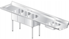 SDF3 Series, Stainless Steel NSF Listed Soiled Dishtable with 3 Bowls - 3SDF3-L120 - AERO Manufacturing Company