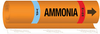 Brady B-689 Orange/Black/Blue/Red Polyester Pipe Marker - 10 in Width - 14 in Length - Printed Msg = VAP AMMONIA HIGH with Right Arrow - 145778 - 754473-54570 - R. S. Hughes Company, Inc.