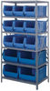 Open Shelving, 6Shelves, 13Bins, Blue; Shelving Unit Type Quantum Storage - 44AC9288 - Newark, An Avnet Company