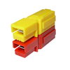 Powerpole® 15/45 Two Rows 2X1 Assembly Bonded - YR - ASMFP30-2X1-YR - Anderson Power Products