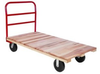 Akro-Mils 1 3000 lb Powder Coated Wood Platform Truck - Crossbar Handle - 72 in Deck Length - 36.38 in Deck Height - 5 in 2 Swivel, 2 Rigid Mold-on Rubber Casters - RPT36721C5M6 -- RPT36721C5M6 - Image