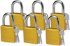 Brady Yellow Aluminum 6-pin Keyed & Safety Padlock 51363 - 1 1/2 in Width - 1 3/5 in Height - 1/4 in Shackle Diameter - 2 Key(s) Included - 754476-51363 - 754476-51363 - R. S. Hughes Company, Inc.