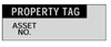 Brady B-184 Black on Silver Aluminum Foil Inventory Control & Identification Label - 1 1/2 in Width - 1/2 in Height - Printed Text = PROPERTY TAG ASSET NO. - WOAF-29-VP -- 662820-35170 - Image