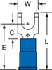 3M Scotchlok Blue Non-Locking Butted Vinyl Butted Fork & Spade Terminal MVU14-10FFBK - 0.85 in Length - 0.3 in Fork Width - #10 Stud - 054007-01635 - R. S. Hughes Company, Inc.