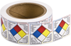 Brady B-235 Black / Blue / Red / Yellow on White Square Paper Right-To-Know / Compliance Label - 2 in Width - 2 in Height - Printed Text = FIRE HAZARD / HEALTH HAZARD / INSTABILITY HAZARD / SPECIFIC H -- 754476-53067 - Image