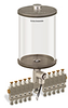 Clear View Multiple Feed Electro Lubricator, 1/2 gal Acrylic Reservoir, 10 Feeds, 1/4” OD Tube Outlets, 120V/60Hz -- B4462-064AB1012061W
