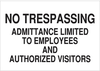 Admittance Sign - 84249 - Brady Corporation