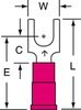 3M Scotchlok Red Locking Brazed Vinyl Brazed Fork & Spade Terminal MV18-10FBK - 0.85 in Length - 0.3 in Fork Width - #10 Stud - 054007-01213 - R. S. Hughes Company, Inc.