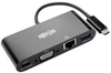 USB 3.1 Gen 1 USB-C to VGA Adapter with USB-A, USB-C PD Charging & Gigabit Ethernet, Thunderbolt 3 Compatible, 1080p, Black -- U444-06N-VGUB-C