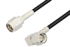 SMA Male to SMA Male Right Angle Cable 12 Inch Length Using RG174 Coax - PE3420-12 - Pasternack
