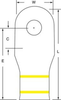 3M Scotchlok Yellow Copper Terminal Lug MC250-38RX - 2.43 in Length - 0.63 in Inside Diameter - One Hole - 3/8 in Stud - 054007-09203 - R. S. Hughes Company, Inc.