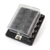 Standard ATOF/ATC 10-Position Fuse Block with Clear Cover, 100A, 32VDC, Quick Connect Terminals - 45649 - Waytek, Inc.