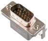 HD-22 FRONT METAL SHELL RIGHT-ANGLE PLUG, SUB D, 15 CONTACTS - 70043002 - Allied Electronics, Inc.