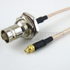 MMCX Plug (Male) to BNC Female (Jack) Bulkhead Cable RG316 Coax Up To 3 GHz in 48 Inch - FMC0938315-48 - Fairview Microwave Inc.