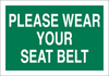 Brady B-120 Fiberglass Reinforced Polyester Rectangle White Stop Signs, Traffic Control Signs & Banners Sign - 14 in Width x 10 in Height - TEXT: PLEASE WEAR YOUR SEAT BELT - 76087 - 754476-76087 - R. S. Hughes Company, Inc.