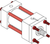Series LH Low Pressure Hydraulic Cylinder - Model LH12 NFPA Style MX3 -- Tie-Rods Extended Rod End - Image