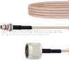 Slide-On BMA Plug Bulkhead to N Male Cable RG-316 Coax in 6 Inch - FMCA1659-6 - Fairview Microwave Inc.