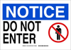 Brady B-555 Aluminum Rectangle White Restricted Area / No Trespassing Sign - 10 in Width x 7 in Height - TEXT: NOTICE DO NOT ENTER - 131663 - 754473-81985 - R. S. Hughes Company, Inc.