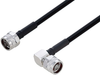 Outdoor Rated N Male to N Male Right Angle Low PIM Cable 12 Inch Length Using SPO-250 Coax Using Times Microwave Parts - PE3C6346-12 - Pasternack