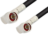 N Male Right Angle to N Male Right Angle Cable 60 Inch Length Using RG8 Coax - PE33974-60 - Pasternack