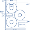 Hewlett Packard&reg; 3-up Layout CD/DVD Labels - 35011 - Labelmatch