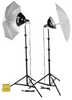 KT500U THRIFTY BASIC KIT: 2-LIGHT 500 TOTAL WATT KIT WITH UMBRELLAS - 401430 - Smith-Victor Corporation