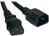 C14 Male to C13 Female Power Cable, C13 to C14 PDU Style - 10A, 100–250V, 18 AWG, 10 ft., Black -- P004-010