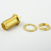 SMA Female (Jack) Bulkhead Connector Solder Cup Terminal, Solder, Gold Plated Stainless Steel Body, Length 0.669 In - SC7109 - Fairview Microwave Inc.