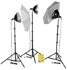 KT1500U THRIFTY INTERMEDIATE KIT: 3-LIGHT 1500 TOTAL WATT KIT WITH UMBRELLAS - 401433 - Smith-Victor Corporation