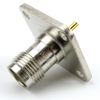 TNC Female (Jack) Connector Solder Cup Terminal 4 Hole Flange (Panel Mount), Solder, Nickel Plated Brass Body, Length 0.63 In - SC4233 - Fairview Microwave Inc.