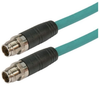 Category 6a M12 8 Position X code Double Shielded Industrial Cable, M12 M/M12 M, 5.0m - TAA00011-5M - MilesTek Corporation