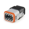 Amphenol Sine Systems AT06-08SA-SR2GRY 8-Way AT Connector Plug with Strain Relief End cap, Gray - 39318 - Waytek, Inc.
