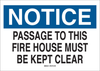 Brady B-302 Polyester Rectangle White Emergency Exit & Safe Pathway Sign - 14 in Width x 10 in Height - Laminated - TEXT: NOTICE PASSAGE TO THIS FIRE HOSE MUST BE KEPT CLEAR - 85212 - 754476-85212 - R. S. Hughes Company, Inc.